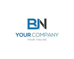 BN Abstract Letters Logo Design Vector Template.