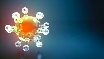 Science background with molecula and atom model. Abstract molecular structure. photo