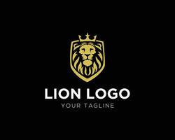 Royal king lion crown symbols logo design luxury icon vector template.