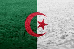 Flag of the Algerian People's Democratic Republic on a textured background. Concept collage. photo