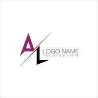 A L modern monogram logo vector