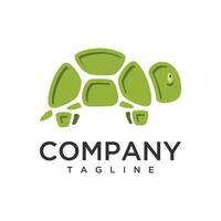 Stone Turtle logo animal green abstract design symbol vector