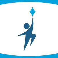 Reach Star Jump Figure Education Logo vector