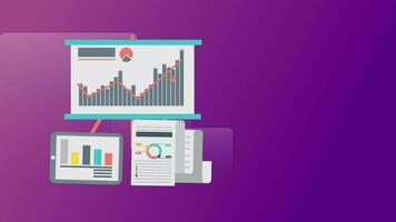 Stock marché abstrait la finance Contexte avec mouvement graphique, graphique bars et financier information. global affaires en cours d'analyse concept avec Commerce statistiques. sans couture boucle. video