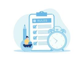 time to understand the rules concept flat illustration vector