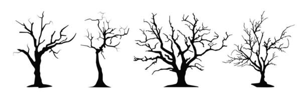 Víspera de Todos los Santos de miedo árboles, vector ilustración colocar. eps10.