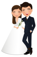 Wedding invitation card the bride and groom cute couple cartoon character png