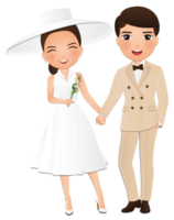 Wedding invitation card the bride and groom cute couple cartoon character png