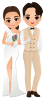 Wedding invitation card the bride and groom cute couple cartoon character png