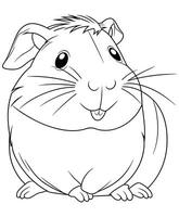 Guinea pig coloring page vector