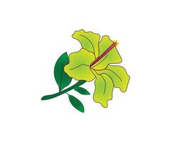 ligero lamón hibisco flor dibujo línea Arte icono gráficos colorante paginas para niños gratis descargar vector