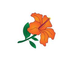 Orange hibiscus flower drawing line art icon graphics coloring pages for kids free download vector