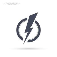 Lightning bolt icon. Electric power vector logo design element.