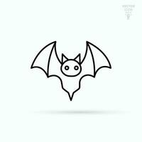 Bat animal outline icon. Halloween and holiday, flying animal. Isolated vector illustration