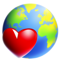 love earth, heart day ai generative png