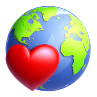 kärlek jorden, hjärta dag ai generativ png