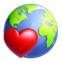 amor tierra, corazón día ai generativo png