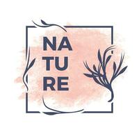 naturaleza marcos con mano dibujado hojas, diseño plantillas en línea estilo. vector botánico contorno fronteras utilizar para Boda invitaciones, saludo tarjetas, social medios de comunicación cuentos, etiqueta