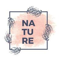 naturaleza marcos con mano dibujado hojas, diseño plantillas en línea estilo. vector botánico contorno fronteras utilizar para Boda invitaciones, saludo tarjetas, social medios de comunicación cuentos, etiqueta