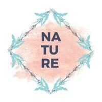 naturaleza marcos con mano dibujado hojas, diseño plantillas en línea estilo. vector botánico contorno fronteras utilizar para Boda invitaciones, saludo tarjetas, social medios de comunicación cuentos, etiqueta