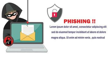 hacker hombre utilizar Nota libro computadora robando confidencial datos, personal información, ransomware, programa malicioso, virus, extorsión,datos,lock.vector concepto computadora seguridad y tecnología. vector