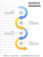 infografia diseño plantilla, negocio concepto con 4 4 pasos o opciones, lata ser usado para flujo de trabajo disposición, diagrama, anual informe, web diseño.creativo bandera, etiqueta vector. vector