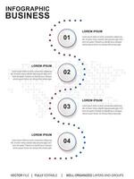 infografia diseño plantilla, negocio concepto con 4 4 pasos o opciones, lata ser usado para flujo de trabajo disposición, diagrama, anual informe, web diseño.creativo bandera, etiqueta vector. vector