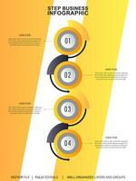 pasos diseño de plantilla infográfica de proceso de línea de tiempo de visualización de datos comerciales con iconos vector