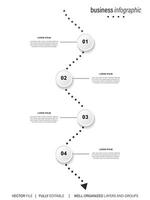 pasos diseño de plantilla infográfica de proceso de línea de tiempo de visualización de datos comerciales con iconos vector