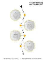 vistoso infografía geometría pasos. moderno 4 4 pasos infografía diseño presentación. naranja, azul, púrpura, y verde color opciones vector