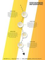 Colorful infographic geometrics steps. Modern 4 steps infographic layout presentation. Orange, blue, purple, and green color options. vector