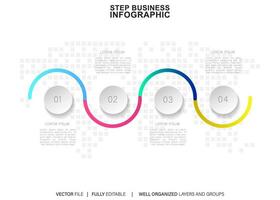 Timeline infographic design with 4 options or steps. Infographics for business concept. Can be used for presentations workflow layout, banner, process, diagram, flow chart, info graph, annual report. vector