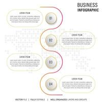 4 steps process modern infographic diagram vector