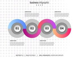 Timeline infographic design with 4 options or steps. Infographics for business concept. Can be used for presentations workflow layout, banner, process, diagram, flow chart, info graph, annual report. vector