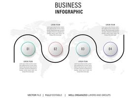 Business infographic template. Thin line design label with icon and 4 options, steps or processes. vector