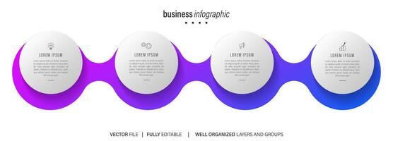 Elements infographic idea circle colorful with 4 step vector