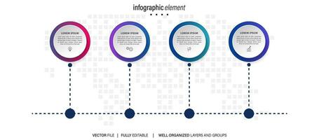 Business infographic template. Thin line design label with icon and 4 options, steps or processes. vector