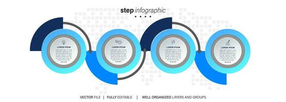 Elements infographic idea circle colorful with 4 step vector