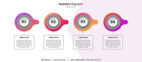 Elements infographic idea circle colorful with 4 step vector