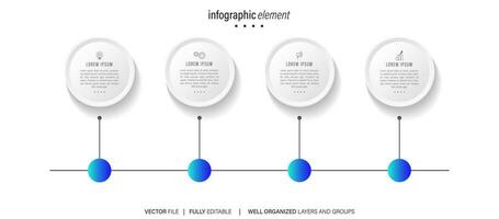 Elements infographic idea circle colorful with 4 step vector