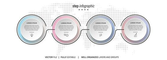 New product development infographic chart design template. Editable infochart with icons. Instructional graphics with 4 step sequence. Visual data presentation. vector