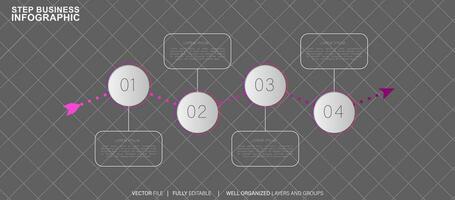 nuevo producto desarrollo infografía gráfico diseño modelo. editable infochart con iconos instructivo gráficos con 4 4 paso secuencia. visual datos presentación. vector