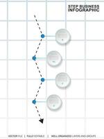 infografía modelo para negocio. 4 4 pasos moderno cronograma diagrama con la carretera viaje concepto, presentación vector infografía.