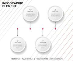 creativo concepto para infografía con 4 4 pasos, opciones, partes o procesos. negocio datos visualización. vector