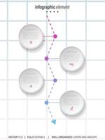 infografía modelo para negocio. 4 4 pasos moderno cronograma diagrama con la carretera viaje concepto, presentación vector infografía.