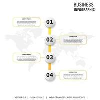 Thin line process business infographic with square template. Vector illustration. Process timeline with 4 options, steps or sections.