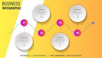 vector infografía flecha diseño con 4 4 opciones o pasos. infografia para negocio concepto. lata ser usado para presentaciones bandera, flujo de trabajo disposición, proceso diagrama, fluir cuadro, informacion grafico