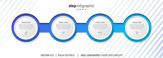 Steps business data visualization timeline process infographic template design with icons vector