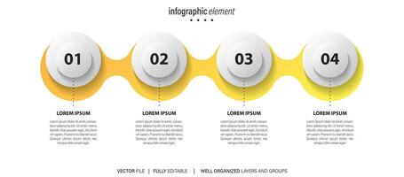 Modern vector flat illustration. Line infographic numbers template with four elements, icons. Timeline designed for business, presentations, web design, interface, diagrams with 4 steps
