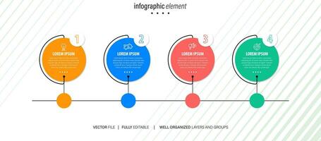 cronograma infografía con infográfico. moderno presentación modelo con 6 6 mascotas para negocio proceso. sitio web modelo en blanco antecedentes para concepto moderno diseño. horizontal disposición. vector